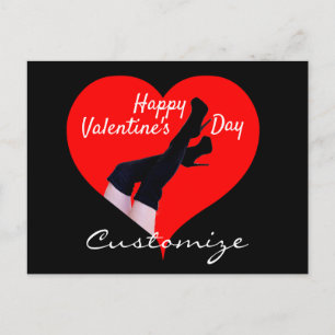 Red Heart Thigh-high Boots Valentine Thunder_Cove Postcard