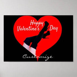 Red Heart Thigh-high Boots Valentine Thunder_Cove Poster