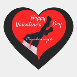 Red Heart Thigh-high Boots Valentine Thunder_Cove  Sticker