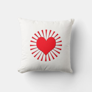 Red heart throw pillow