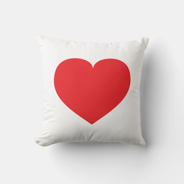 Red heart  throw pillow (Front)