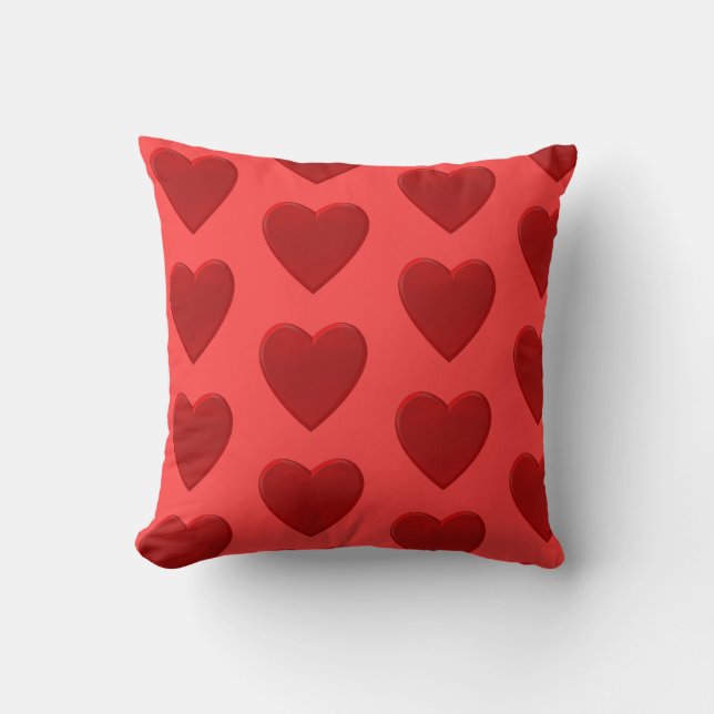 Red Heart Throw Pillow (Front)