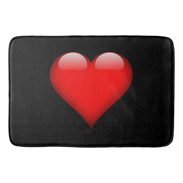 Red Heart Trendy Love Wedding Bath Mat (Front)