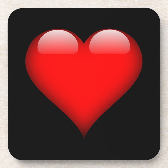 Red Heart Trendy Love Wedding Coaster (Front)