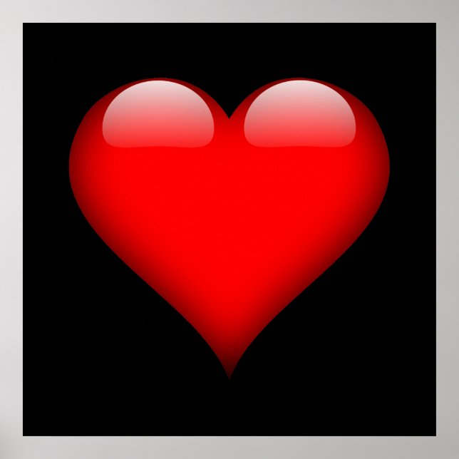 Red Heart Trendy Love Wedding Poster (Front)