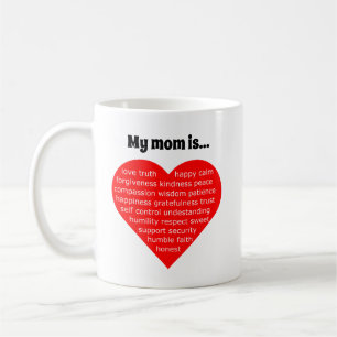 Red heart typography coffee mug