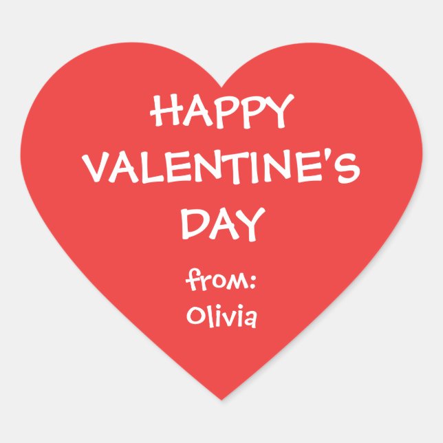 Red heart valentine personalized gift tag (Front)