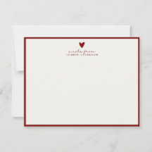 Red Heart Valentine’s Day Note Card
