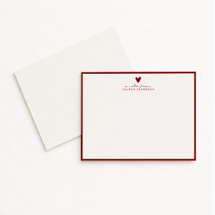 Red Heart Valentine’s Day Note Card