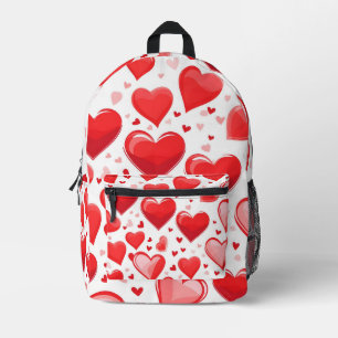 Red heart Valentine's Day collage Printed Backpack
