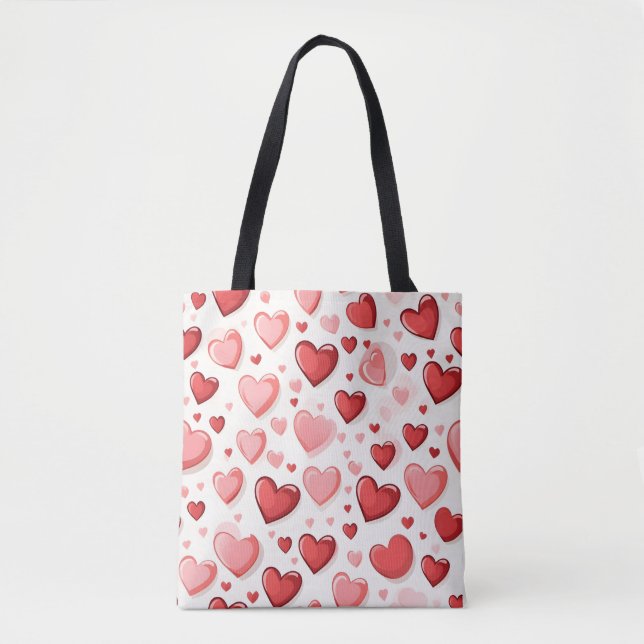 Red heart Valentine's Day collage Tote Bag (Front)