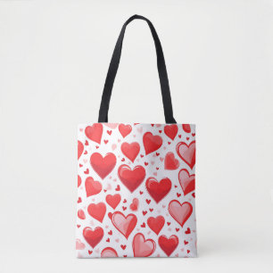 Red heart Valentine's Day collage Tote Bag