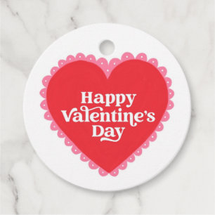 Red Heart Valentine's Day Favour Tags