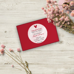 Red Heart Valentine's Day Homemade Handmade Soap Classic Round Sticker