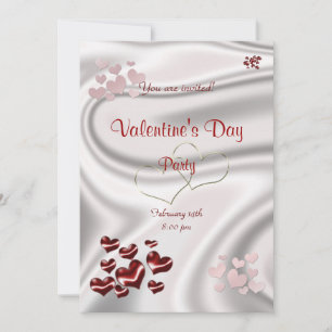 Red heart Valentine's Day Party invitation