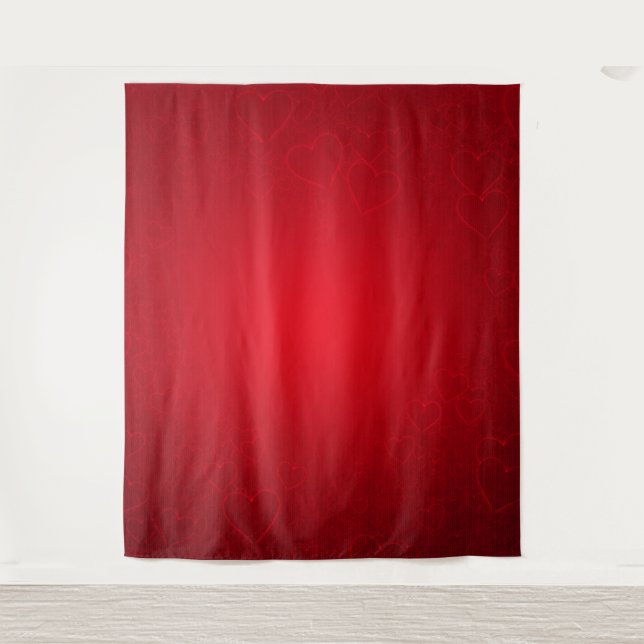 Red Heart Valentine's Day Photo BackdropTapestry Tapestry (Front)