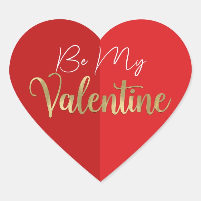 Red Heart Valentine's Party Heart Sticker (Front)