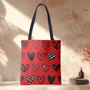 Red heart valentine's special  tote bag