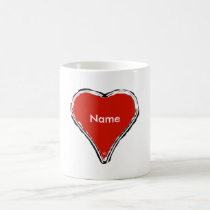 Red heart waiting for a name coffee mug
