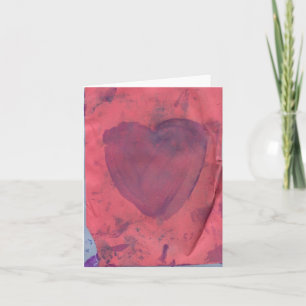 Red Heart Watercolor Note Card