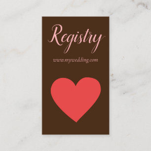 Red Heart Wedding Registry Enclosure Card