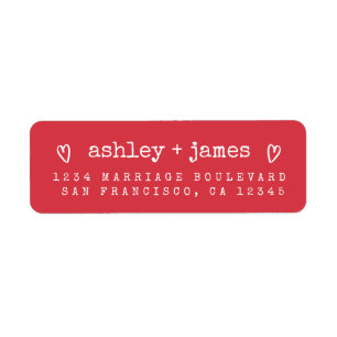 Red Heart Wedding Return Address