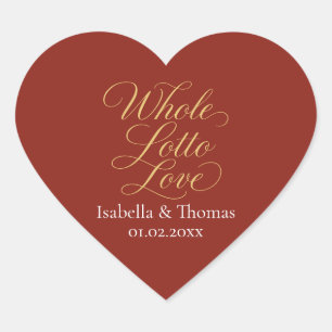 Red Heart Wedding Sticker Whole Lotto Love