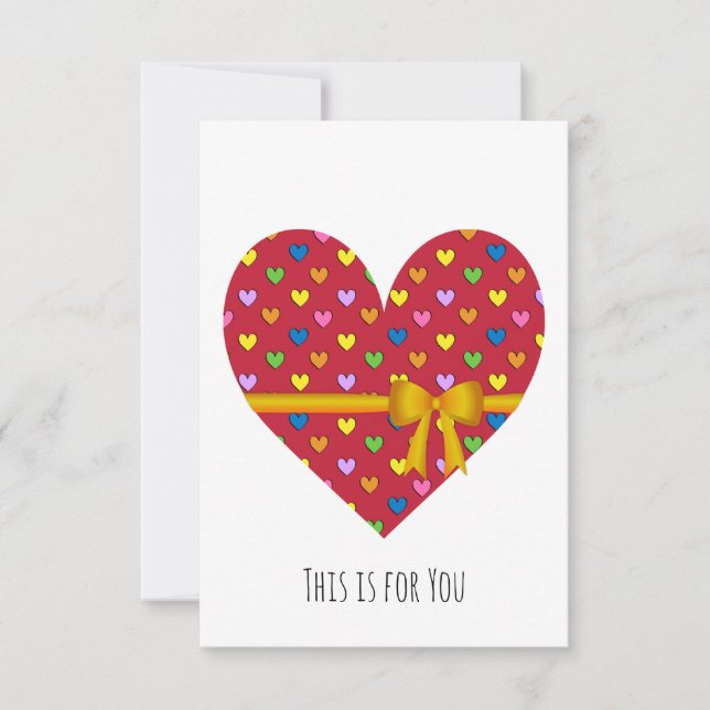 Red Heart With a Bow Flat Greeting Card (Front)