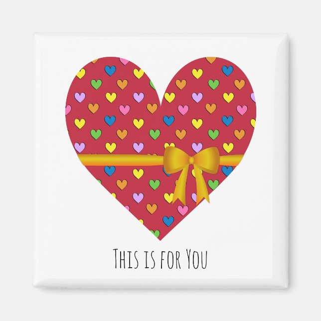 Red Heart With a Bow Magnet (Front)
