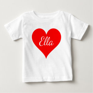 "Red Heart with customizable name" Baby T-Shirt