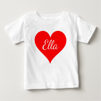 "Red Heart with customizable name" Baby T-Shirt