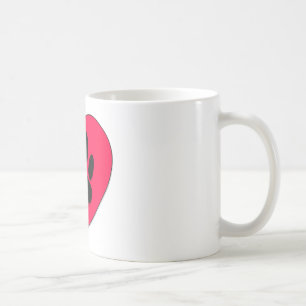 Red Heart With Dog Paw Print Coffee Mug