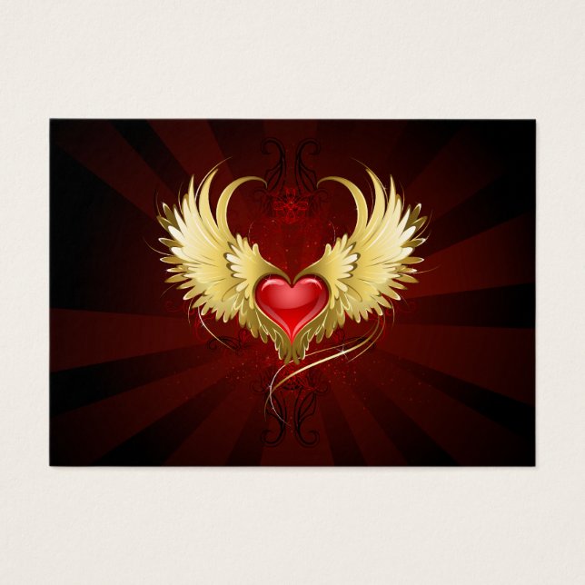 Red Heart with Golden Wings (Front)