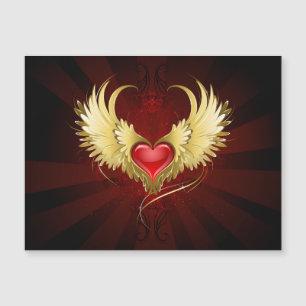 Red Heart with Golden Wings