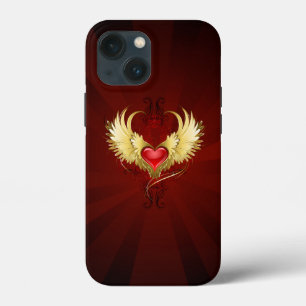 Red Heart with Golden Wings iPhone 13 Mini Case