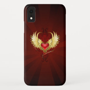 Red Heart with Golden Wings iPhone XR Case