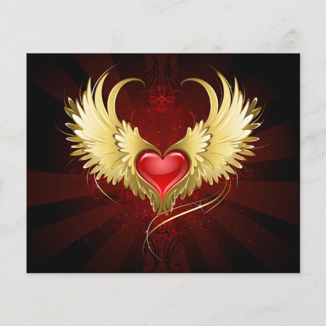 Red Heart with Golden Wings Flyer (Front)