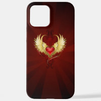 Red Heart with Golden Wings