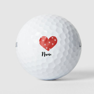 Red Heart with Love for Valentine's Day for Golfer Golf Balls