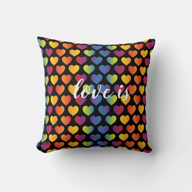 red heart with speckels pattern throw pillow (Front)