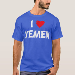 Red Heart Women Men Holiday I Love Yemen  T-Shirt