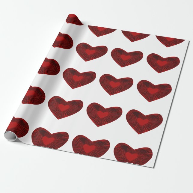 red heart wrapping paper (Unrolled)