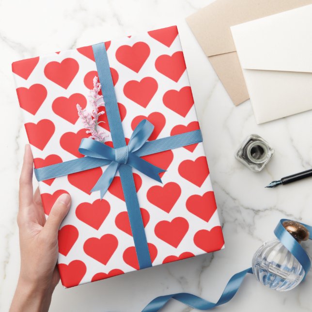 Red Heart Wrapping Paper - Romantic Gift Wrap (Gifting)