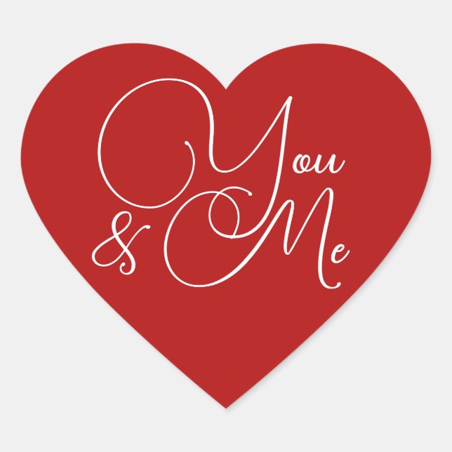Red Heart ''You & Me'' for Valentine's   Heart Heart Sticker (Front)