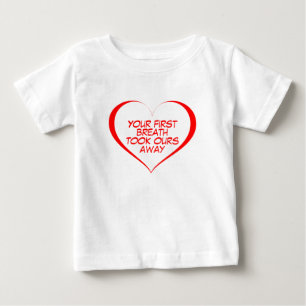 Red Heart, Your Breath Took Ours Away Baby T-Shirt