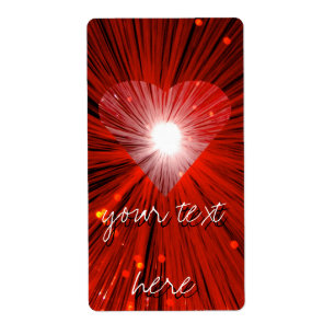 Red Heart 'Your Text' label