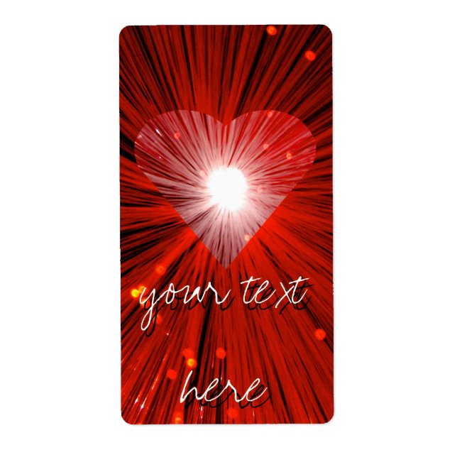 Red Heart 'Your Text' label (Front)