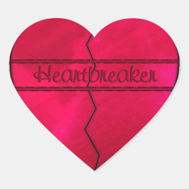 Red heartbreaker broken heart sticker (Front)