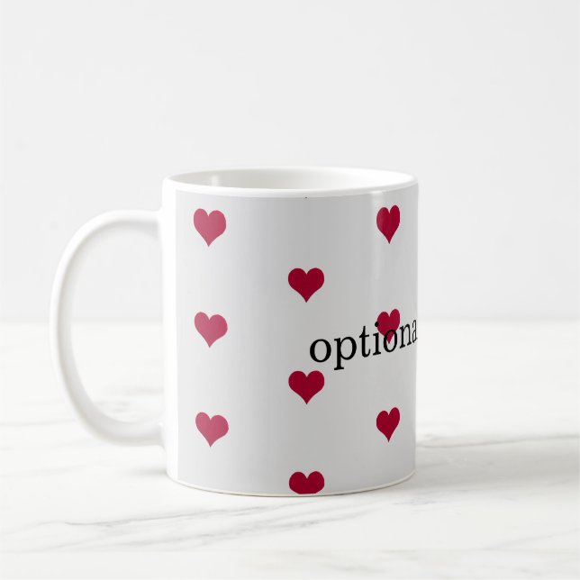 red hearts add your text coffee mug (Left)