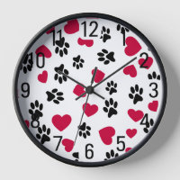 Red Hearts and Black Paw Prints